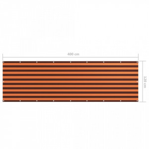 Paravan de balcon portocaliu și maro 120x400 cm țesătură oxford - Img 5