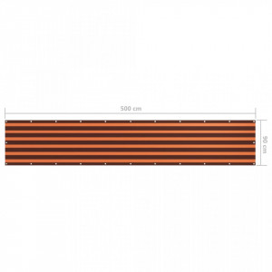 Paravan de balcon portocaliu și maro 90x500 cm țesătură oxford - Img 5
