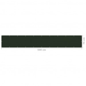 Paravan de balcon, verde închis, 75x500 cm, HDPE - Img 5