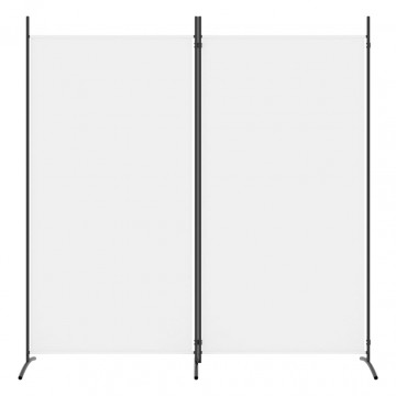 Paravan de cameră cu 2 panouri, alb, 175x180 cm, textil - Img 3