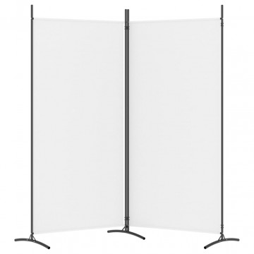 Paravan de cameră cu 2 panouri, alb, 175x180 cm, textil - Img 8