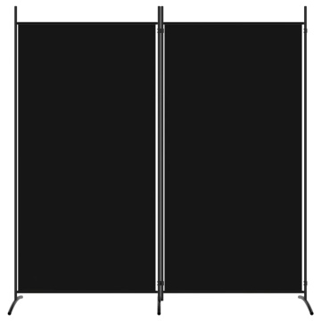 Paravan de cameră cu 2 panouri, negru, 175x180 cm, textil - Img 3