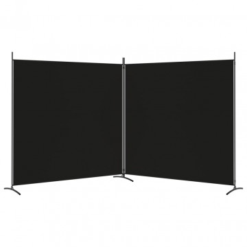 Paravan de cameră cu 2 panouri, negru, 348x180 cm, textil - Img 4