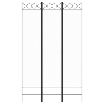 Paravan de cameră cu 3 panouri, alb, 120x200 cm, textil - Img 3