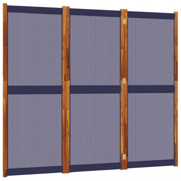 Paravan de cameră cu 3 panouri, albastru închis, 210x180 cm - Img 2