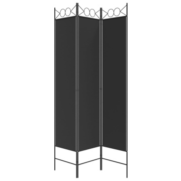 Paravan de cameră cu 3 panouri, negru, 120x200 cm, textil - Img 4