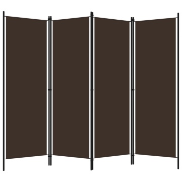Paravan de cameră cu 4 panouri, maro, 200 x 180 cm - Img 2