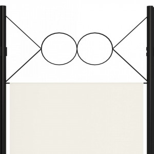 Paravan de cameră cu 5 panouri, alb crem, 200 x 180 cm - Img 6