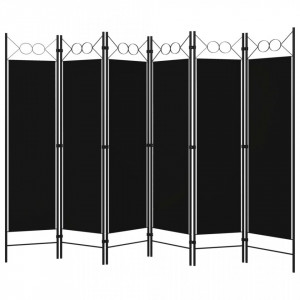 Paravan de cameră cu 6 panouri, negru, 240 x 180 cm - Img 2