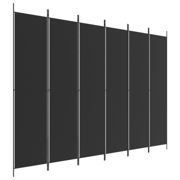 Paravan de cameră cu 6 panouri, negru, 300x220 cm, textil - Img 2