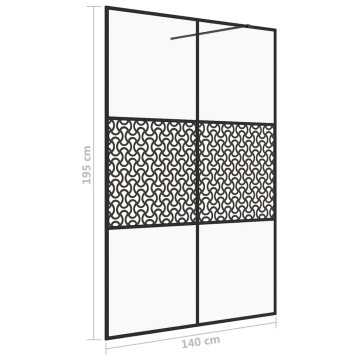 Paravan de duș walk-in negru 140x195 cm sticlă ESG transparentă - Img 5