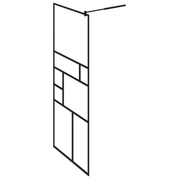 Paravan de duș walk-in negru 80x195 cm sticlă ESG transparentă - Img 4