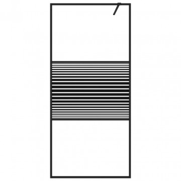 Paravan de duș walk-in negru 90x195 cm sticlă ESG transparentă - Img 3
