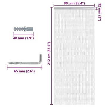 Paravan de ușă cu lanț, 90x212 cm, aluminiu - Img 5