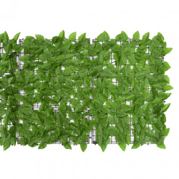 Paravan intimitate de balcon din frunze verde 600x75 cm - Img 3