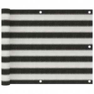 Paravan pentru balcon, antracit și alb, 75 x 300 cm, HDPE - Img 1
