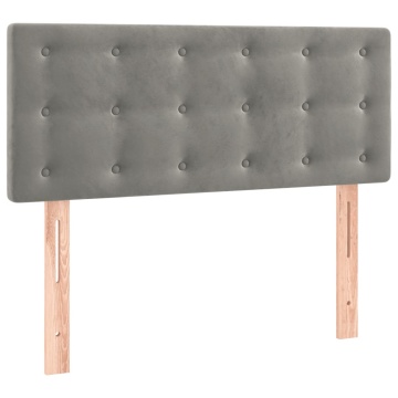 Pat box spring cu saltea, gri deschis, 100x200 cm, catifea - Img 5