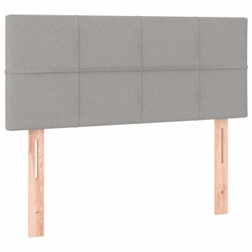 Pat box spring cu saltea, gri deschis, 120x200 cm, textil - Img 5