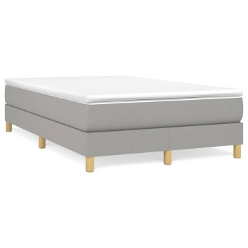 Pat box spring cu saltea, gri deschis, 120x200 cm, textil - Img 2