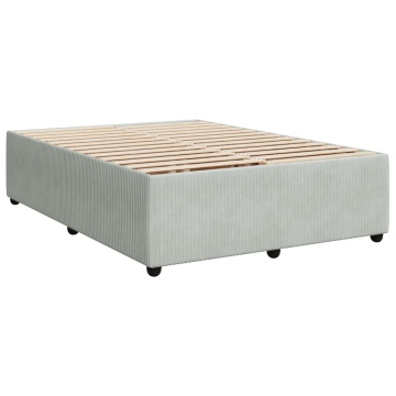 Pat box spring cu saltea, gri deschis, 140x200 cm, catifea - Img 5