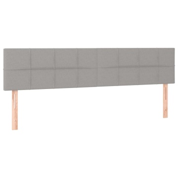 Pat box spring cu saltea, gri deschis, 200x200 cm, textil - Img 5