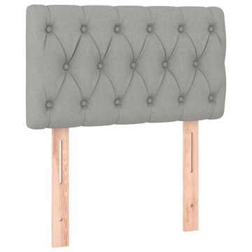 Pat box spring cu saltea, gri deschis, 80x200 cm, textil - Img 5