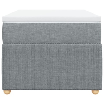 Pat box spring cu saltea, gri deschis, 90x190 cm, textil - Img 4