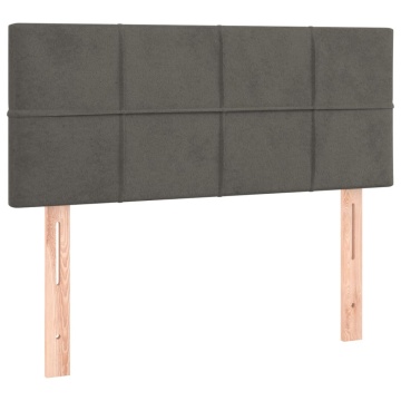 Pat box spring cu saltea, gri închis, 100x200 cm, catifea - Img 5
