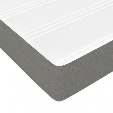 Pat box spring cu saltea, gri închis, 100x200 cm, textil - Img 7