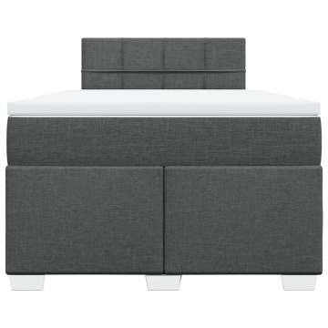 Pat box spring cu saltea, gri închis, 120x190 cm, textil - Img 4