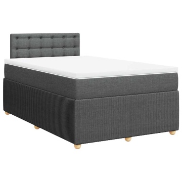 Pat box spring cu saltea, gri închis, 120x190 cm, textil - Img 3