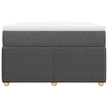 Pat box spring cu saltea, gri închis, 120x190 cm, textil - Img 4