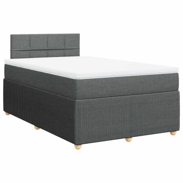 Pat box spring cu saltea, gri închis, 120x190 cm, textil - Img 3