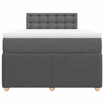 Pat box spring cu saltea, gri închis, 120x190 cm, textil - Img 4