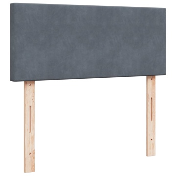 Pat box spring cu saltea, gri închis, 120x200 cm, catifea - Img 7