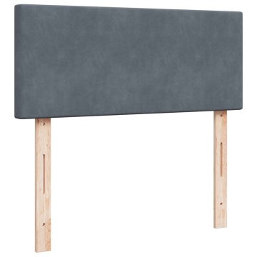 Pat box spring cu saltea, gri închis, 120x200 cm, catifea - Img 8