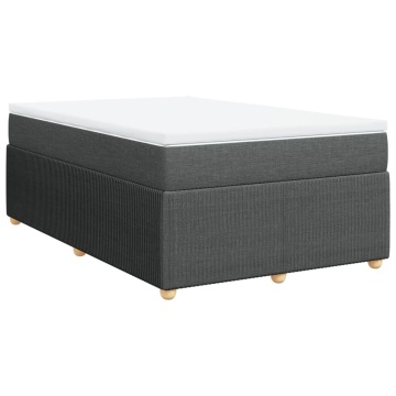 Pat box spring cu saltea, gri închis, 120x200 cm, textil - Img 2