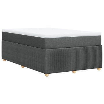 Pat box spring cu saltea, gri închis, 120x200 cm, textil - Img 5