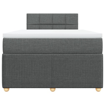 Pat box spring cu saltea, gri închis, 120x200 cm, textil - Img 4