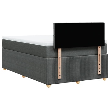 Pat box spring cu saltea, gri închis, 120x200 cm, textil - Img 5
