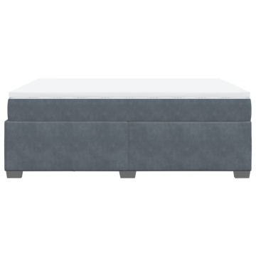 Pat box spring cu saltea, gri închis, 140x190 cm, catifea - Img 7