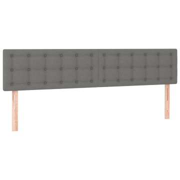 Pat box spring cu saltea, gri închis, 180x200 cm, textil - Img 5