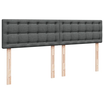 Pat box spring cu saltea, gri închis, 180x200 cm, textil - Img 6