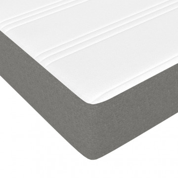 Pat box spring cu saltea, gri închis, 200x200 cm, textil - Img 7