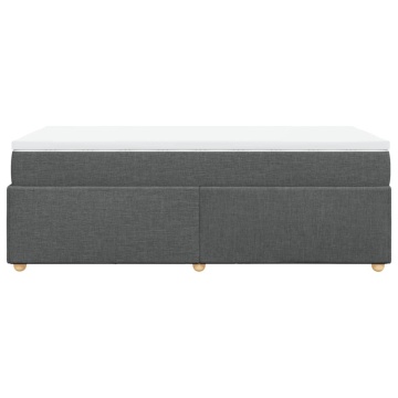 Pat box spring cu saltea, gri închis, 90x200 cm, textil - Img 7