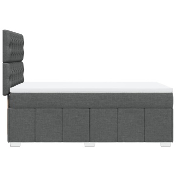 Pat box spring cu saltea, gri închis, 90x200 cm, textil - Img 6