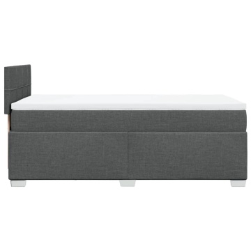 Pat box spring cu saltea, gri închis, 90x200 cm, textil - Img 8