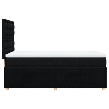 Pat box spring cu saltea, negru, 100x200 cm, textil - Img 6
