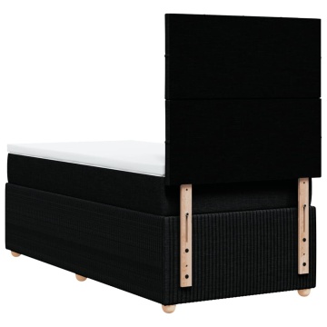 Pat box spring cu saltea, negru, 100x200 cm, textil - Img 5