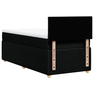 Pat box spring cu saltea, negru, 100x200 cm, textil - Img 5